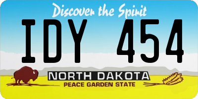 ND license plate IDY454