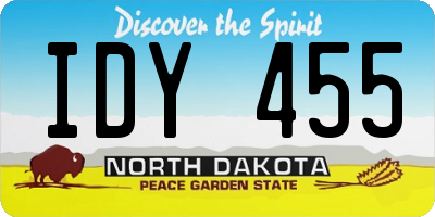 ND license plate IDY455