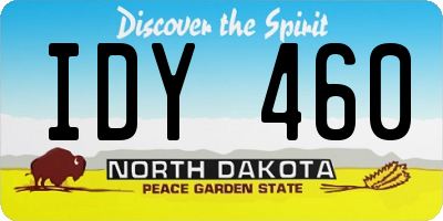 ND license plate IDY460