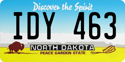 ND license plate IDY463
