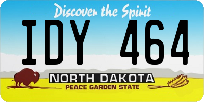ND license plate IDY464