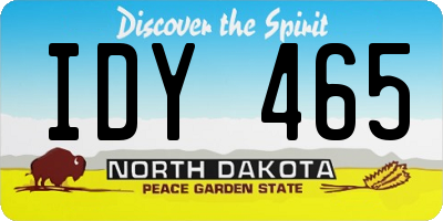 ND license plate IDY465