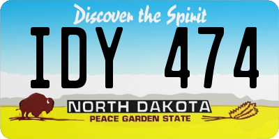 ND license plate IDY474