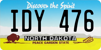 ND license plate IDY476