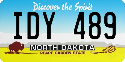 ND license plate IDY489