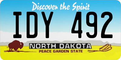 ND license plate IDY492