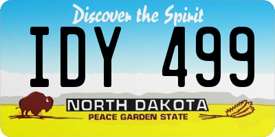 ND license plate IDY499