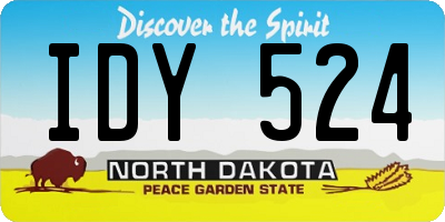 ND license plate IDY524