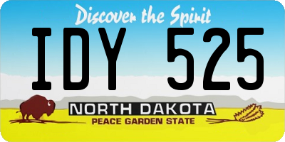 ND license plate IDY525