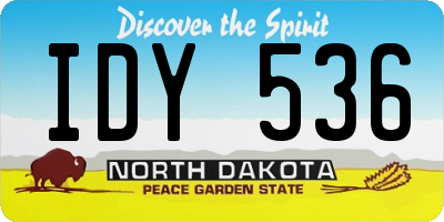 ND license plate IDY536