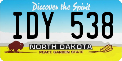 ND license plate IDY538