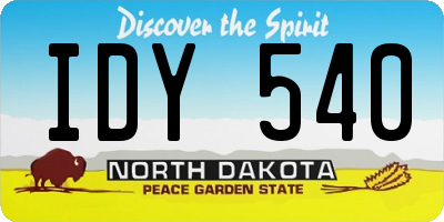 ND license plate IDY540