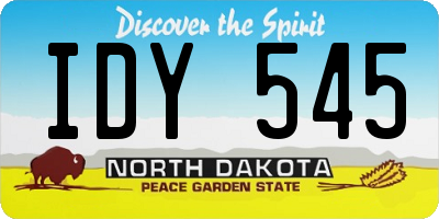 ND license plate IDY545