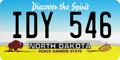 ND license plate IDY546
