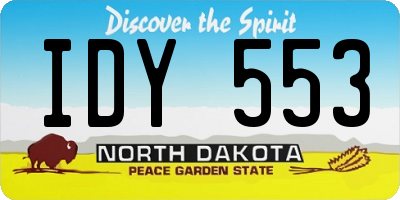 ND license plate IDY553