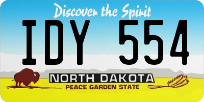 ND license plate IDY554