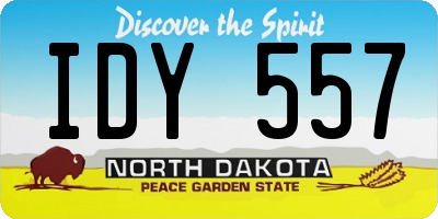 ND license plate IDY557