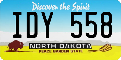 ND license plate IDY558