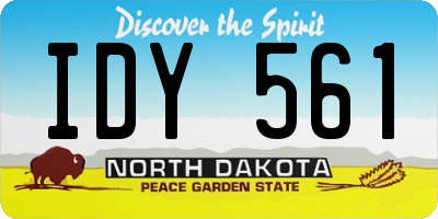 ND license plate IDY561