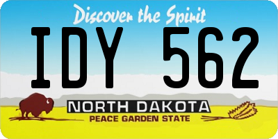 ND license plate IDY562