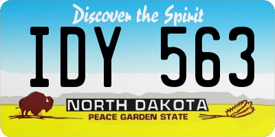 ND license plate IDY563