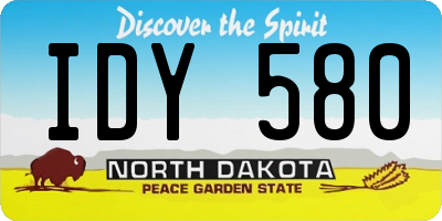 ND license plate IDY580