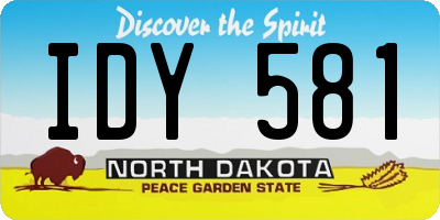 ND license plate IDY581