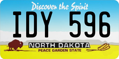 ND license plate IDY596