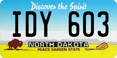 ND license plate IDY603