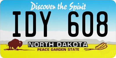 ND license plate IDY608