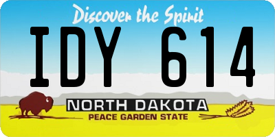 ND license plate IDY614
