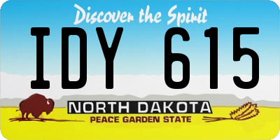 ND license plate IDY615