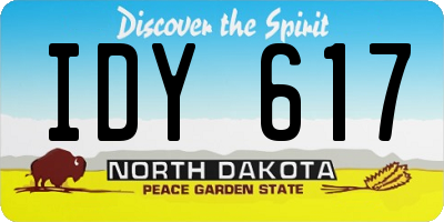 ND license plate IDY617