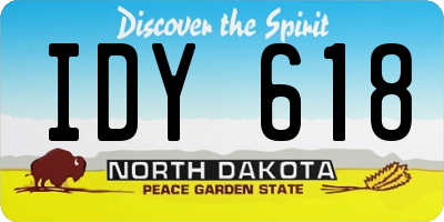 ND license plate IDY618