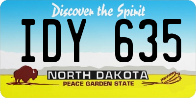 ND license plate IDY635