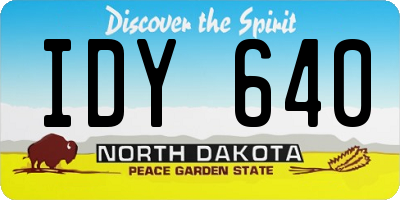 ND license plate IDY640