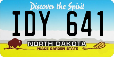 ND license plate IDY641