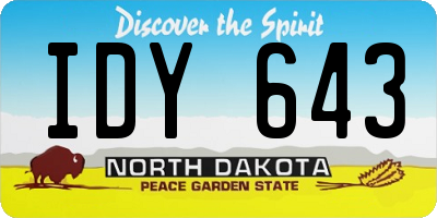ND license plate IDY643