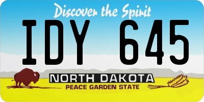 ND license plate IDY645