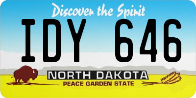 ND license plate IDY646
