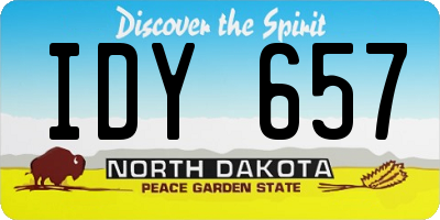 ND license plate IDY657