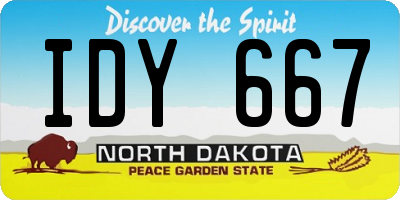 ND license plate IDY667