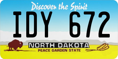 ND license plate IDY672