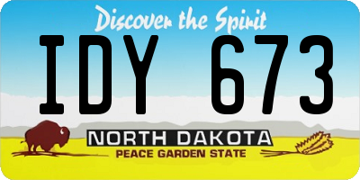 ND license plate IDY673