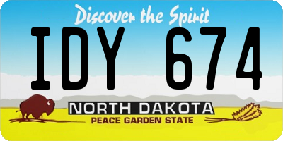 ND license plate IDY674