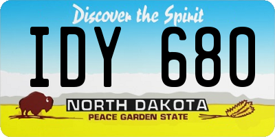ND license plate IDY680