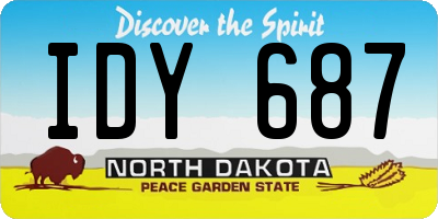 ND license plate IDY687