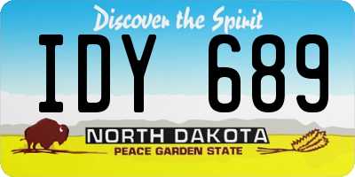 ND license plate IDY689