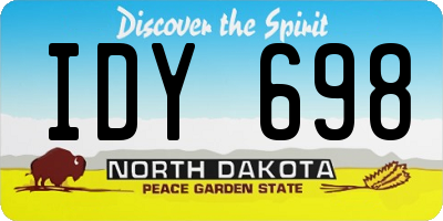 ND license plate IDY698