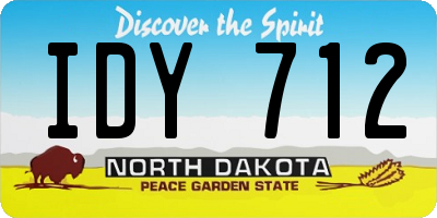 ND license plate IDY712